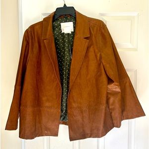 Anthropologie Faux Leather Blazer sz L NWT
